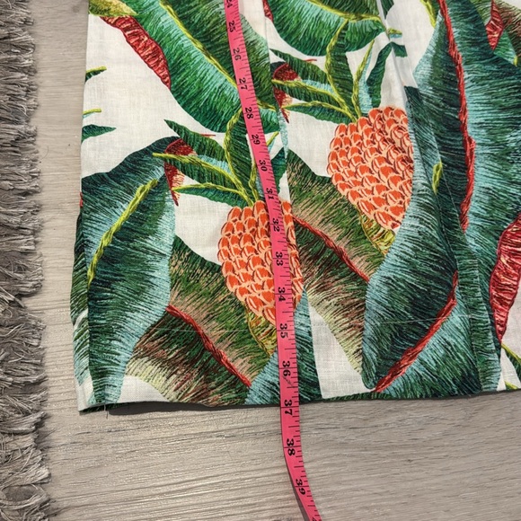 Farm Rio NWOT Forest Palm Linen Dress with adjustable Straps & Rushed back. - Picture 13 of 15